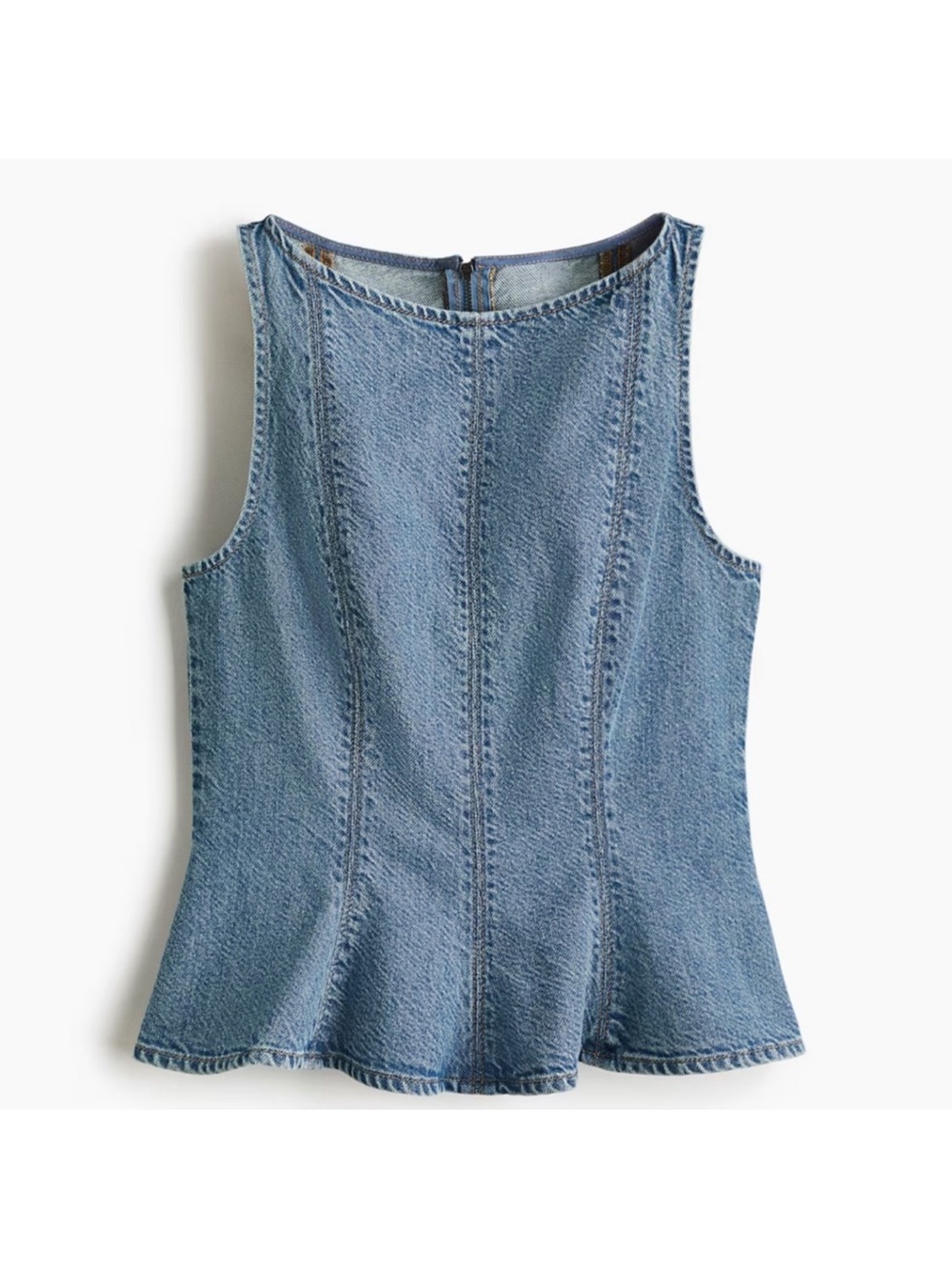 H&M Light Blue Denim Peplum Tank